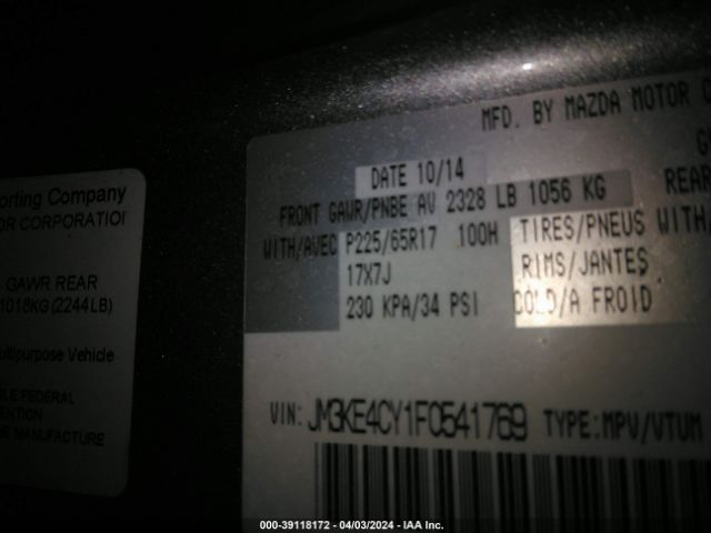 JM3KE4CY1F0541769 Mazda Cx-5 Touring