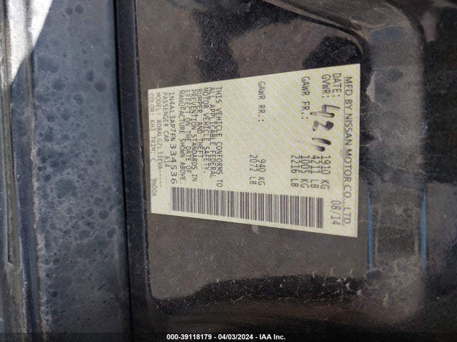 Nissan Altima 2.5 S 2015 1N4AL3AP7FN334536 Image 9