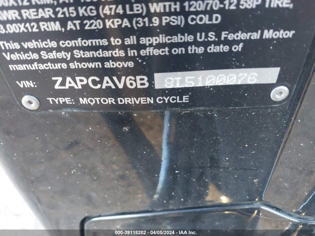 2020 Vespa Primavera50 4vie მანქანა იყიდება აუქციონზე, vin: ZAPCAV6B8L5100076, აუქციონის ნომერი: 39118202