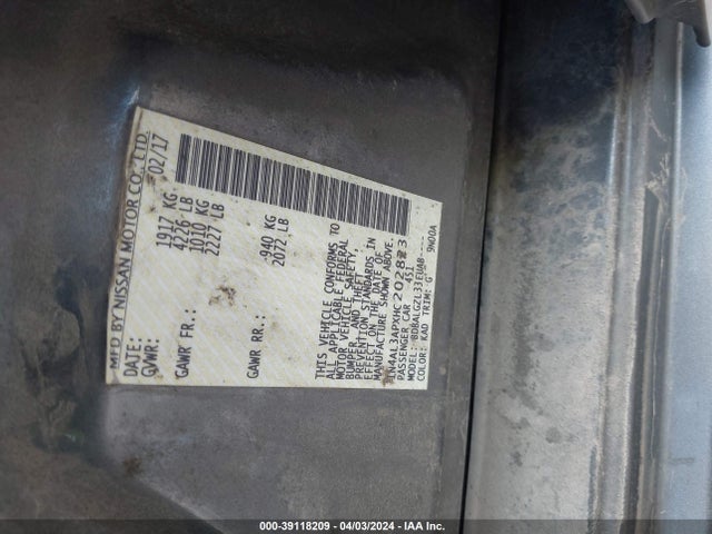 Nissan Altima 2.5 S 2017 1N4AL3APXHC202823 Image 9