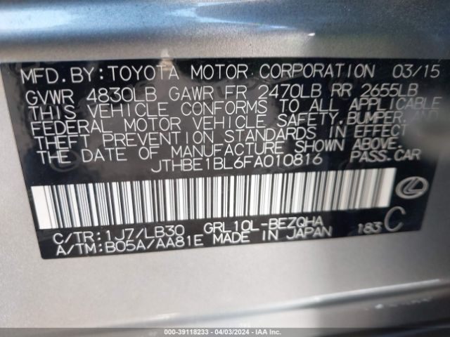 JTHBE1BL6FA010816 Lexus GS 350