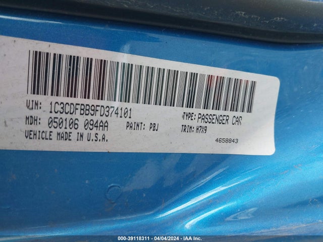 Dodge DART SXT 2015 1C3CDFBB9FD374101 Image 9