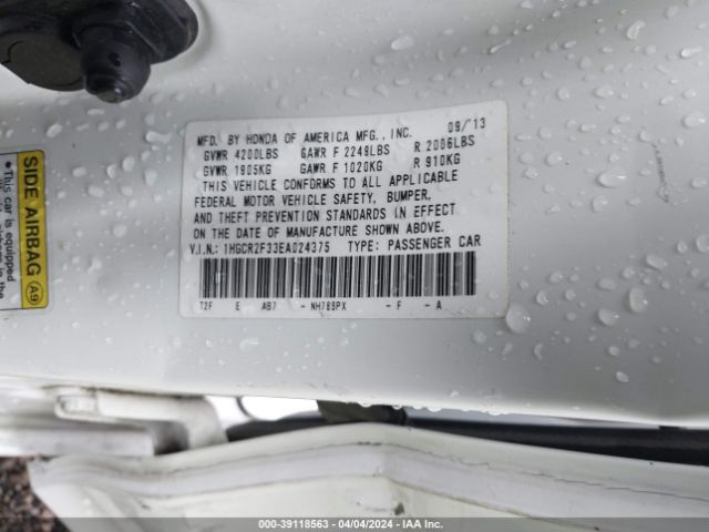 1HGCR2F33EA024375 Honda ACCORD LX