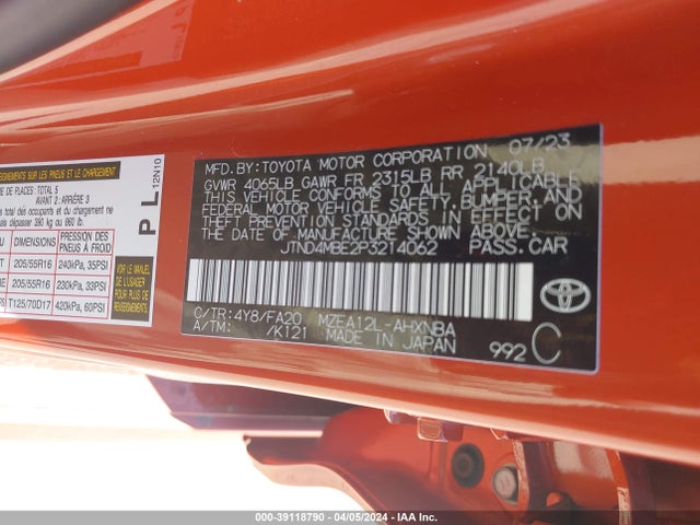 Toyota COROLLA SE 2023 JTND4MBE2P3214062 Image 9