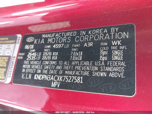 KIA Sportage Ex 2019 KNDPN3ACXK7527581 Image 9