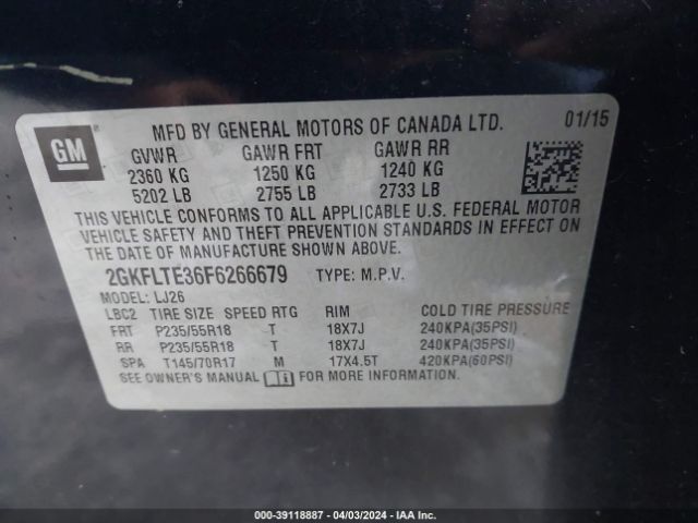 2GKFLTE36F6266679 GMC Terrain Slt-2