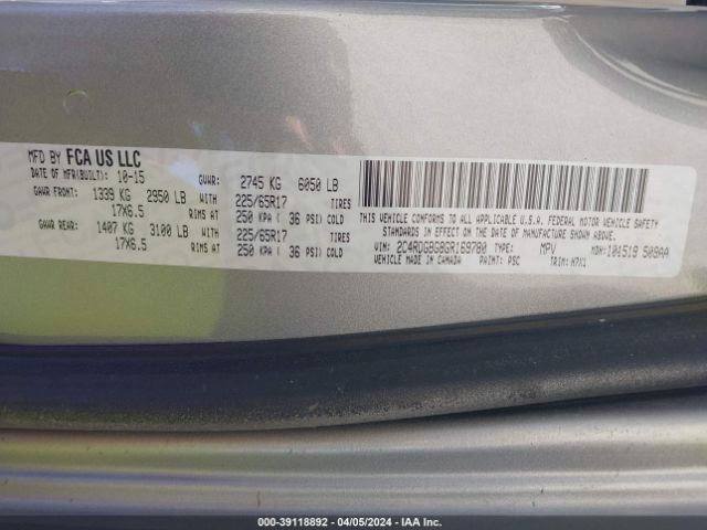 2C4RDGBG8GR169780 Dodge Grand Caravan Se