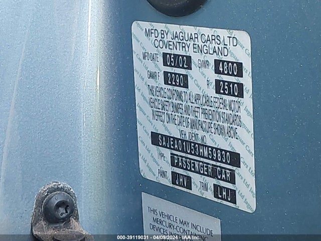 2003 JAGUAR S-TYPE SAJEA01U53HM59830 Photo 8