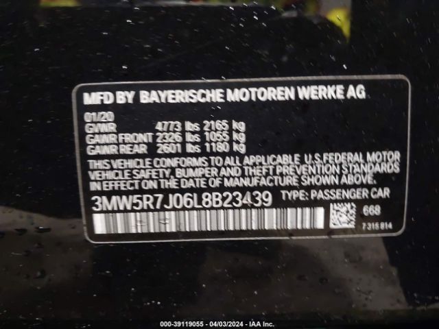 3MW5R7J06L8B23439 BMW 330i Xdrive