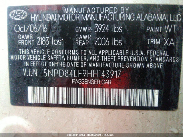 Hyundai Elantra Value Edition 2017 5NPD84LF9HH143917 Image 9