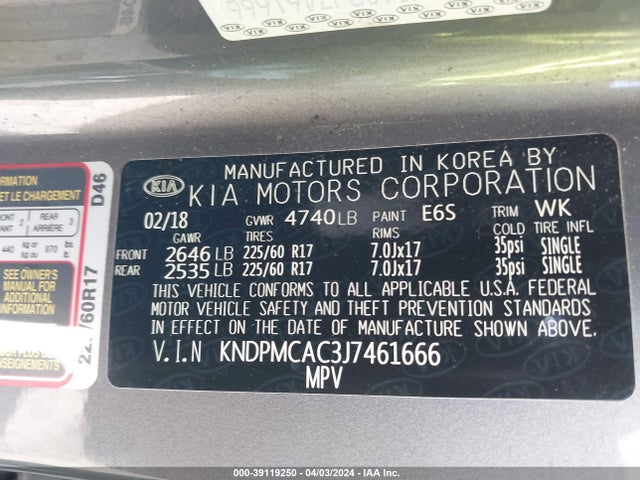 KIA Sportage Lx 2018 KNDPMCAC3J7461666 Image 9