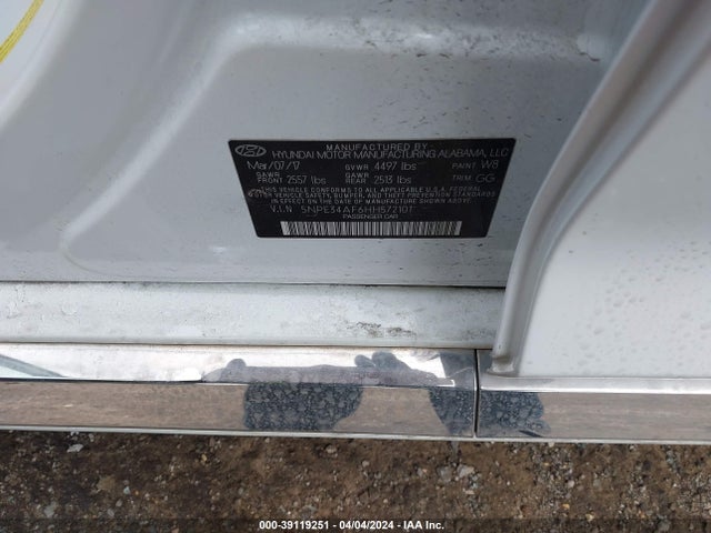 Hyundai Sonata Limited 2017 5NPE34AF6HH572101 Image 9