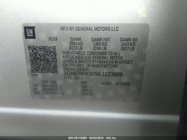 Chevrolet Traverse Ls 2019 1GNERFKW5KJ223669 Image 9