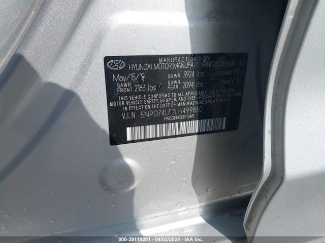 Hyundai ELANTRA SE 2020 5NPD74LF2LH499850 Image 9
