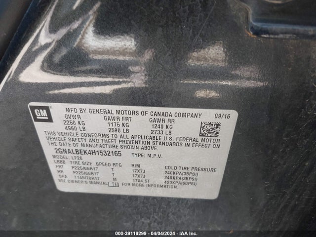 Chevrolet EQUINOX LS 2017 2GNALBEK4H1532165 Image 9