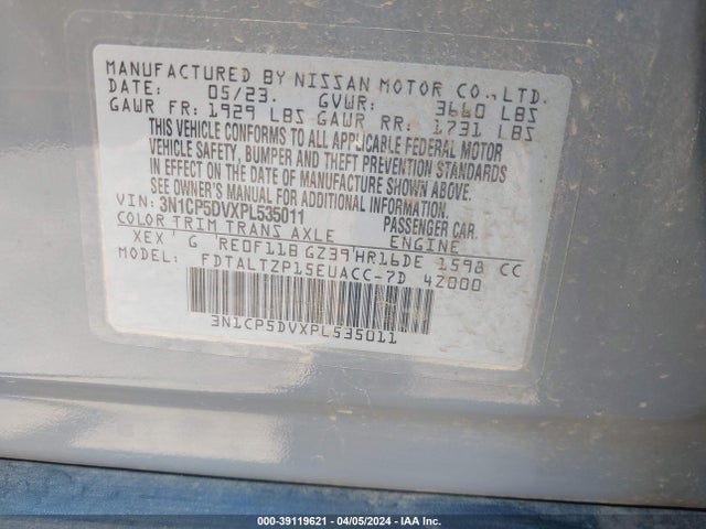 Nissan Kicks Sr Xtronic Cvt 2023 3N1CP5DVXPL535011 Image 9
