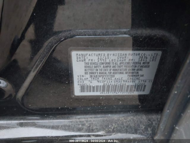 3N1AB7AP6FY377209 Nissan SENTRA SL
