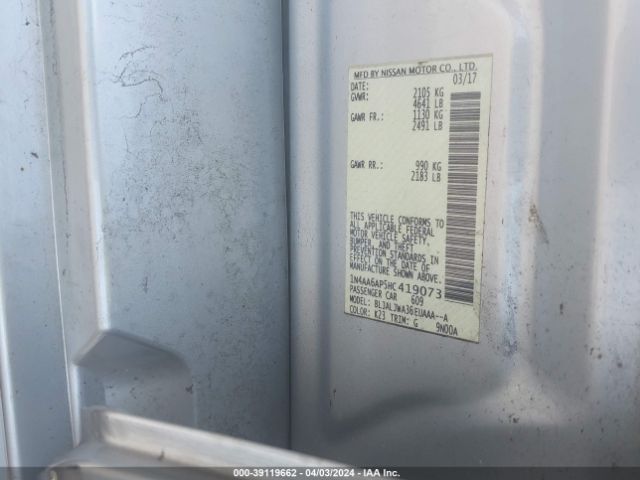 1N4AA6AP5HC419073 Nissan Maxima 3.5 Sv