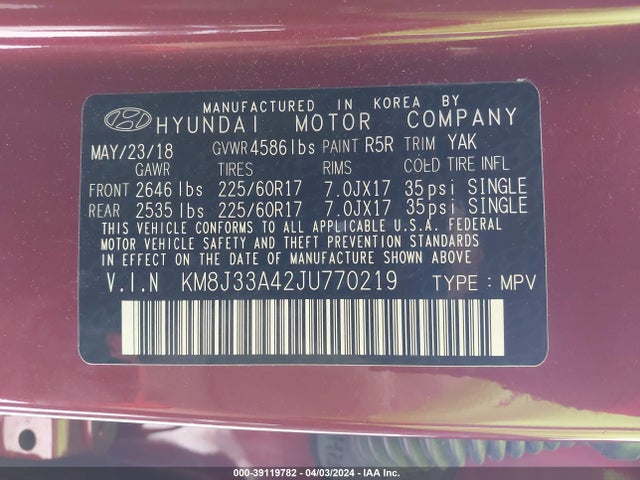 Hyundai Tucson Sel Plus 2018 KM8J33A42JU770219 Image 9