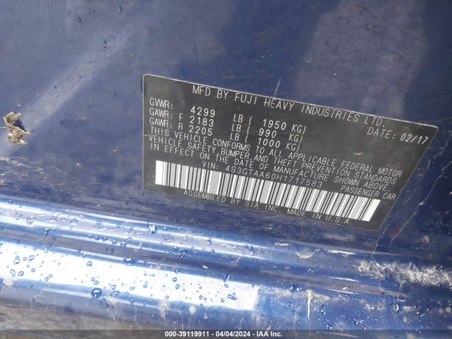 Subaru Impreza 2.0i 2017 4S3GTAA60H1717583 Image 9