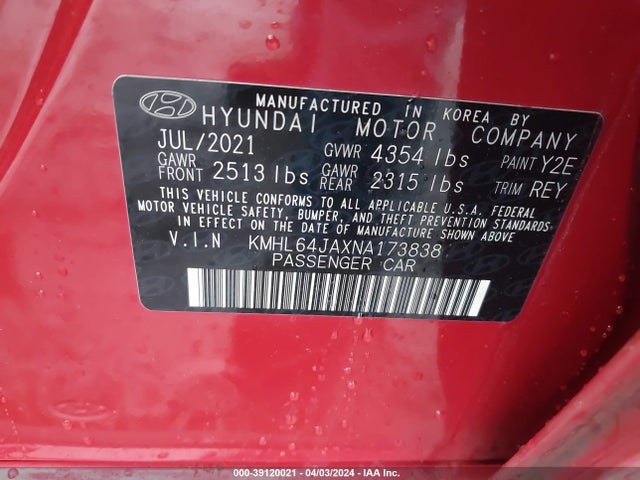 Hyundai SONATA SEL 2022 KMHL64JAXNA173838 Image 9