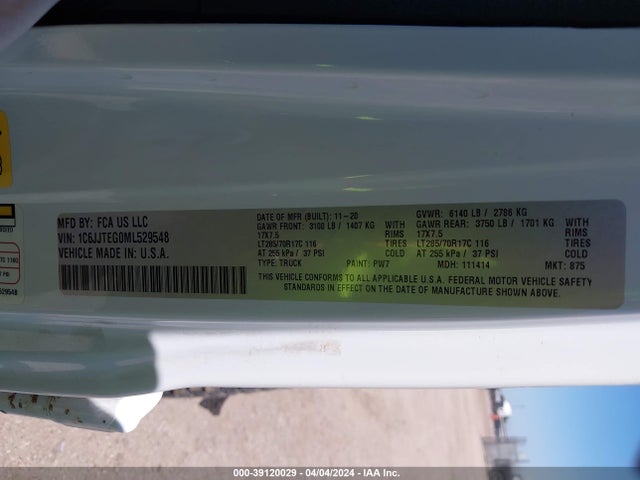 Jeep Gladiator Mojave 4x4 2021 1C6JJTEG0ML529548 Image 9