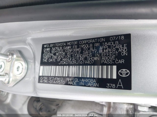 Toyota Prius C Three 2018 JTDKDTB39J1619407 Image 9