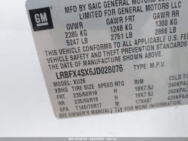 LRBFX4SX6JD028076 Buick Envision Premium Ii