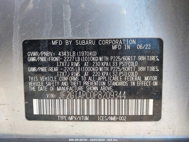 Subaru Crosstrek Premium 2023 JF2GTAPC0P8209344 Image 9
