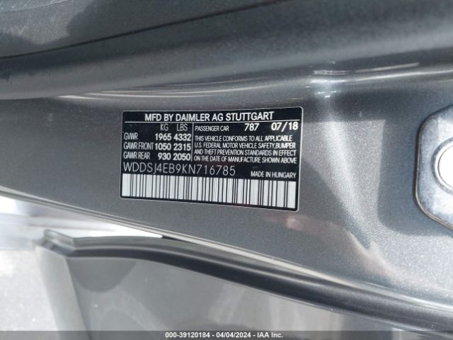 WDDSJ4EB9KN716785 Mercedes-Benz CLA 250