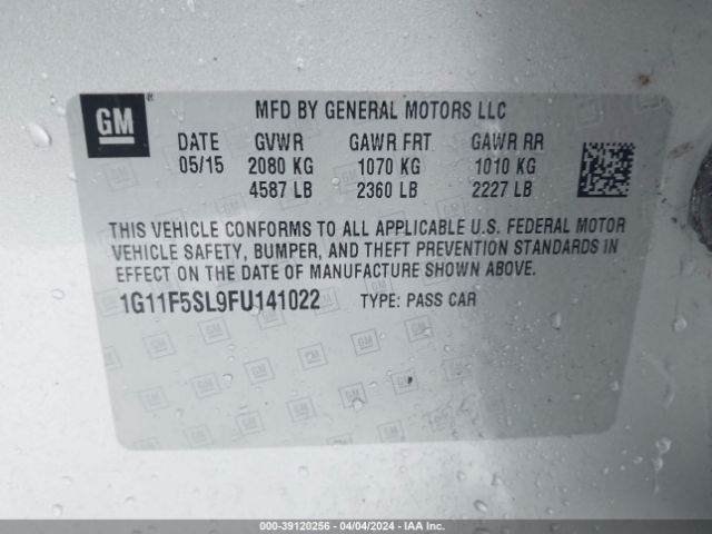 1G11F5SL9FU141022 Chevrolet Malibu 1lz