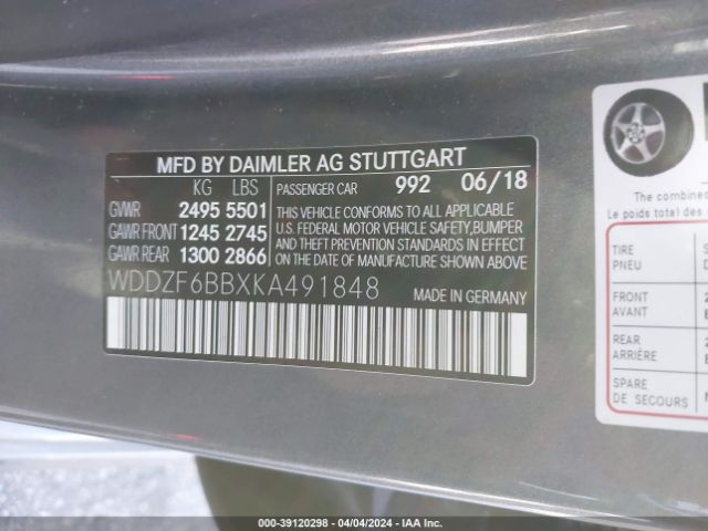 2019 MERCEDES-BENZ AMG E 53 WDDZF6BBXKA491848 Photo 8