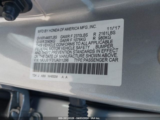 19UUB1F31JA011296 Acura TLX