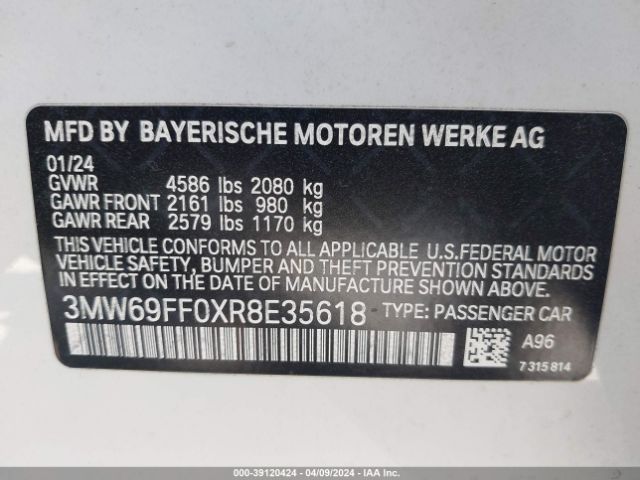 3MW69FF0XR8E35618 BMW 3 Series 330i