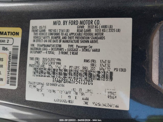 Ford Mustang V6 2015 1FA6P8AM6F5413788 Image 9