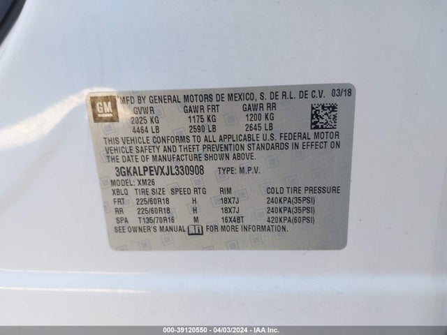 GMC Terrain Slt 2018 3GKALPEVXJL330908 Image 9