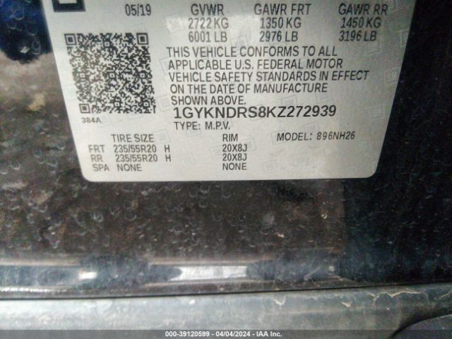 1GYKNDRS8KZ272939 Cadillac XT5 LUXURY
