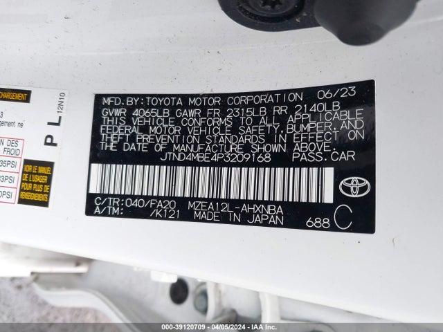 Toyota COROLLA SE 2023 JTND4MBE4P3209168 Image 9