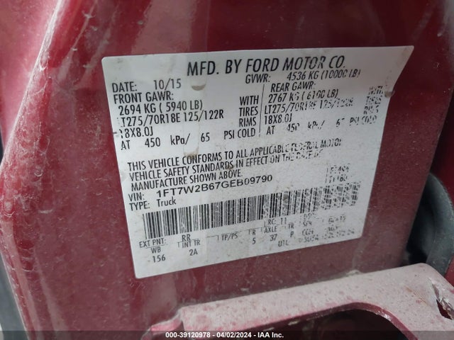 Ford F-250 Xlt 2016 1FT7W2B67GEB09790 Image 9