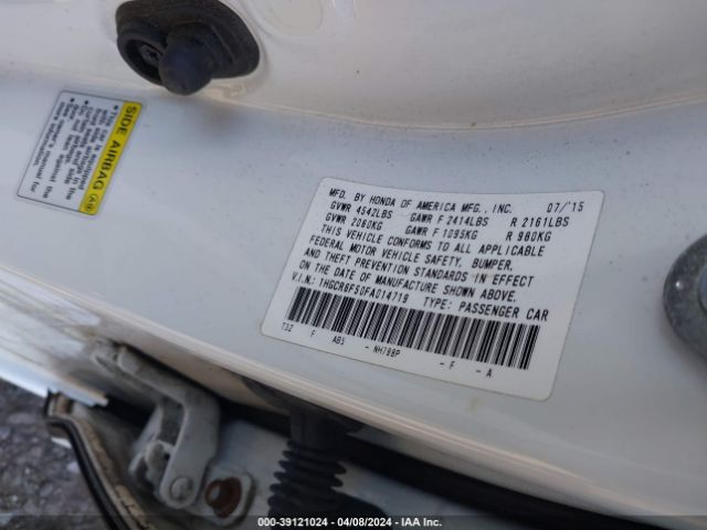 1HGCR6F50FA014719 Honda Accord Hybrid Ex-l