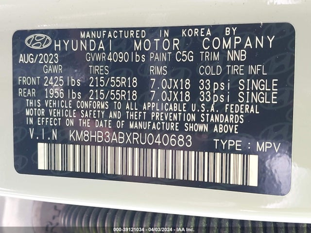 Hyundai Kona Sel 2024 KM8HB3ABXRU040683 Image 9