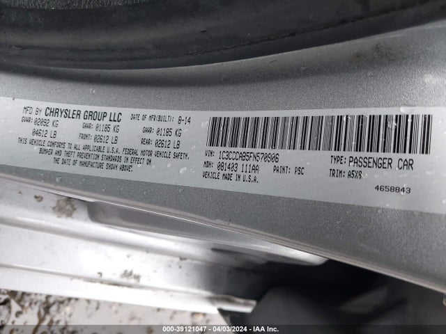 Chrysler 200 Limited 2015 1C3CCCAB5FN570906 Image 9