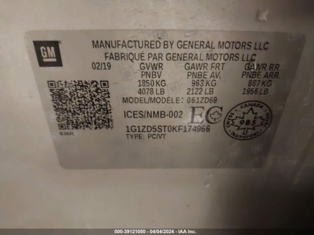 2019 CHEVROLET MALIBU 1G1ZD5ST0KF174966 Photo 8
