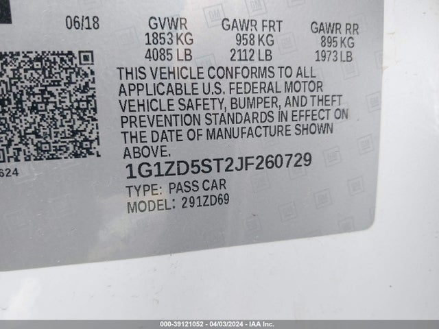Chevrolet MALIBU LT 2018 1G1ZD5ST2JF260729 Image 9