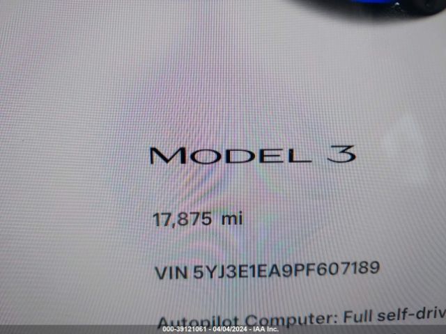 5YJ3E1EA9PF607189 Tesla Model 3 Rear-wheel Drive