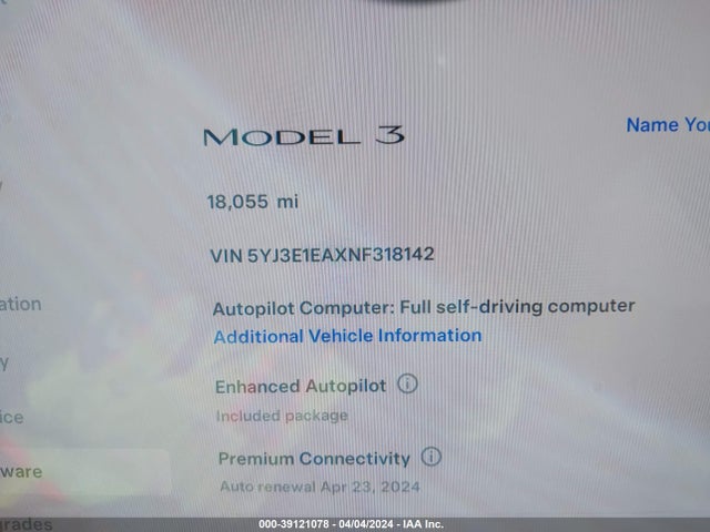 Tesla Model 3 Rear-wheel Drive 2022 5YJ3E1EAXNF318142 Image 14