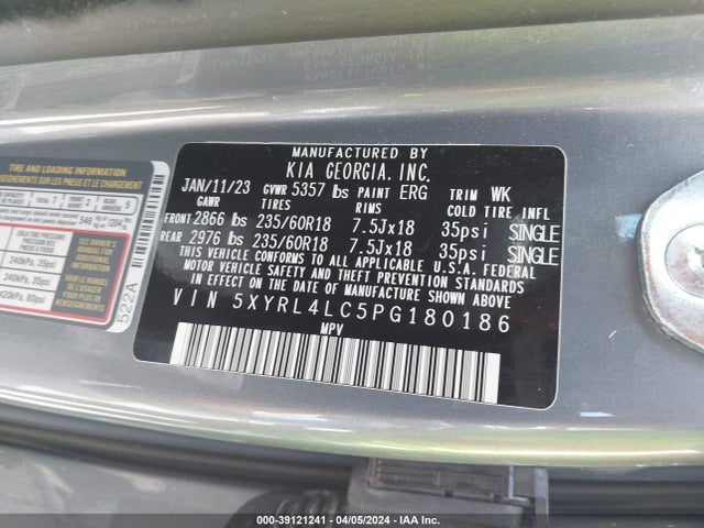 KIA SORENTO S 2023 5XYRL4LC5PG180186 Image 9