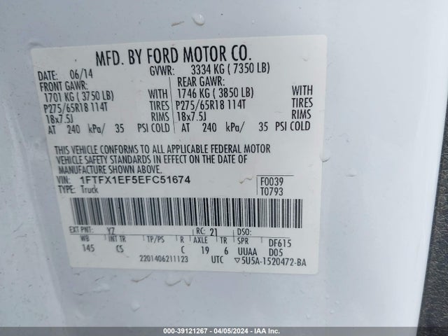 Ford F-150 Stx 2014 1FTFX1EF5EFC51674 Image 9