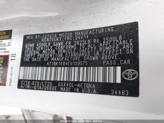Toyota Avalon Xle Touring 2014 4T1BK1EB4EU109575 Image 9