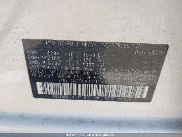 4S3GKAD61H3605443 Subaru Impreza 2.0i Premium